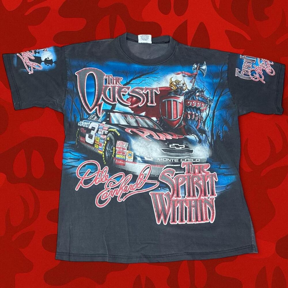 Vintage 1990s Dale Earnhardt The Quest All Over Print XL